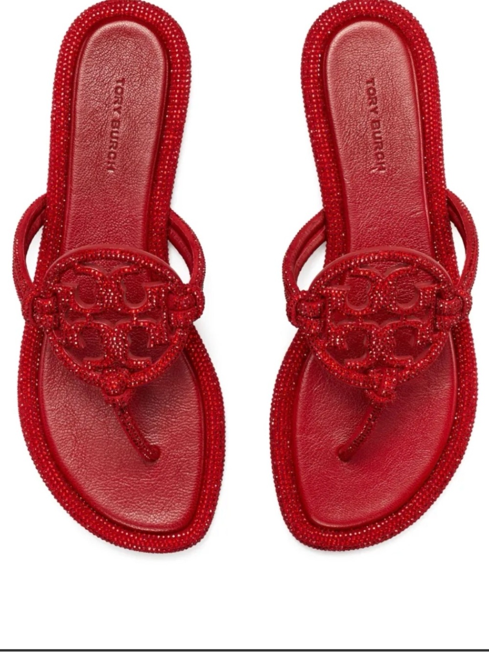 Tory Burch Miller knotted Red Logo Thong Sandals size 6.5